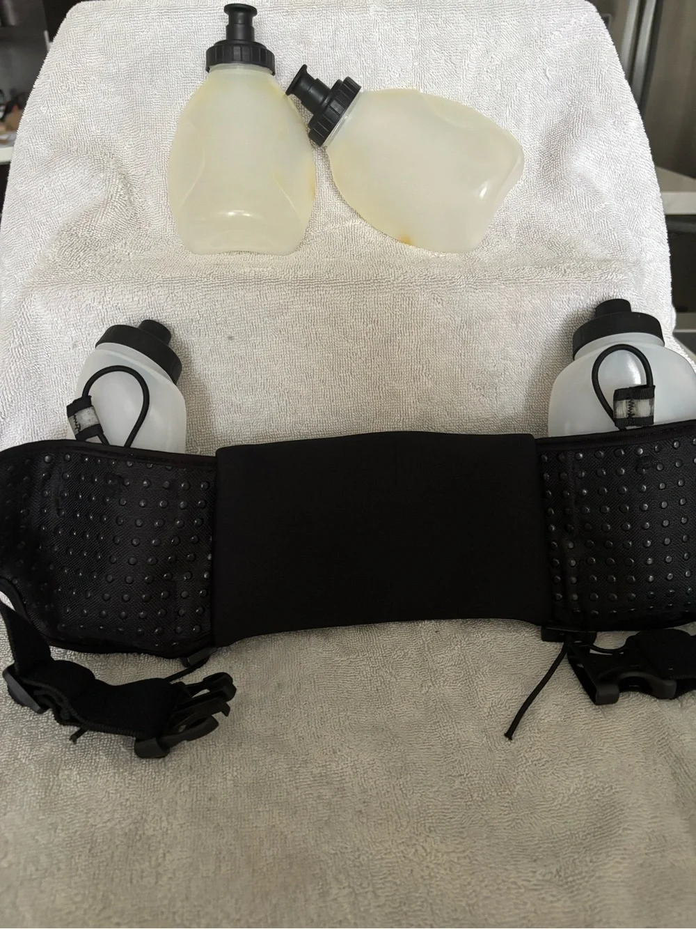 FitTechGear Running Hydration Belt with Dual Bottles - Black